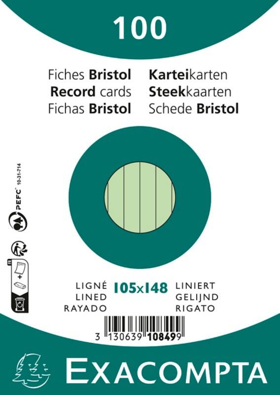 Fiches Exacompta 10849SE A6 Vert 10,7 x 15 x 2,5 cm 20 unités