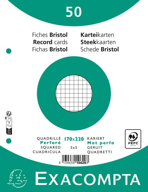 Exacompta Indexkaarten 10620E 170 x 220 mm Wit 17 x 22 x 1,1 cm Pak van 24