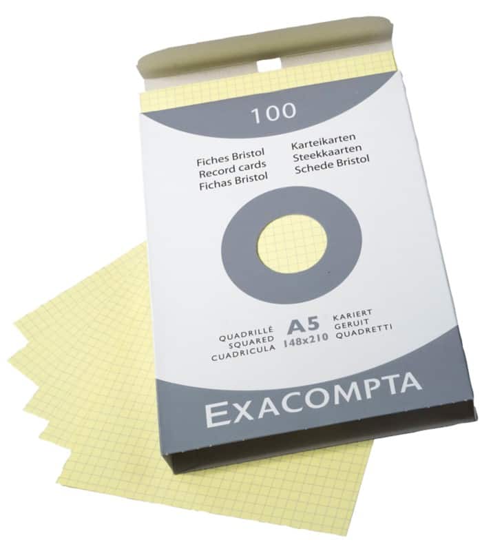 Fiches Exacompta 13228E A5 Jaune 15 x 21,2 x 2,5 cm