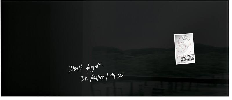 Tableau magnétique en verre Sigel Artverum Magnétique Simple face 130 (L) x 55 (H) cm Noir