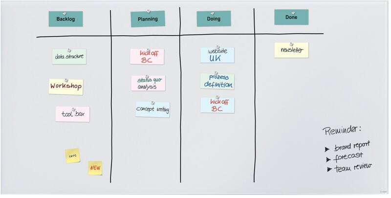 Tableau magnétique en verre Sigel Artverum Magnétique Simple face 200 (L) x 100 (H) cm Blanc