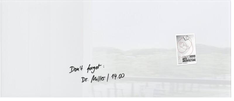 Sigel Artverum Glasbord Magnetisch Enkel 130 (B) x 55 (H) cm Wit