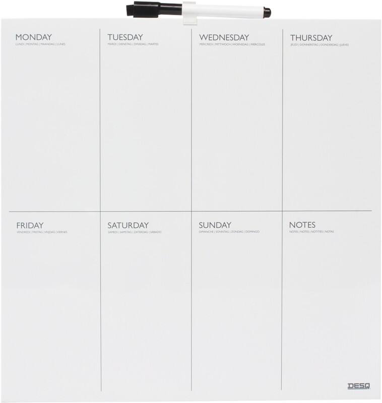 DESQ 4209 Weekplanner Wit 35 x 35 cm