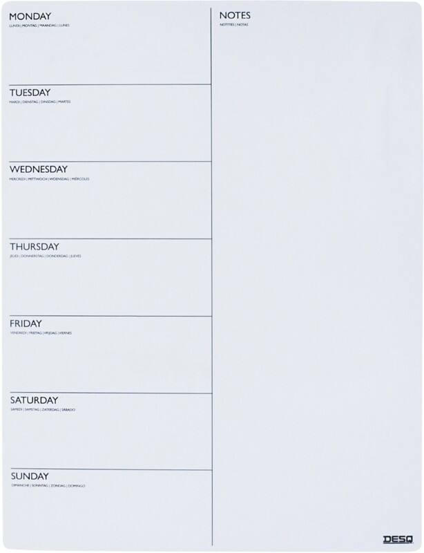 DESQ 4225 Weekplanner Wit 30 x 40 cm