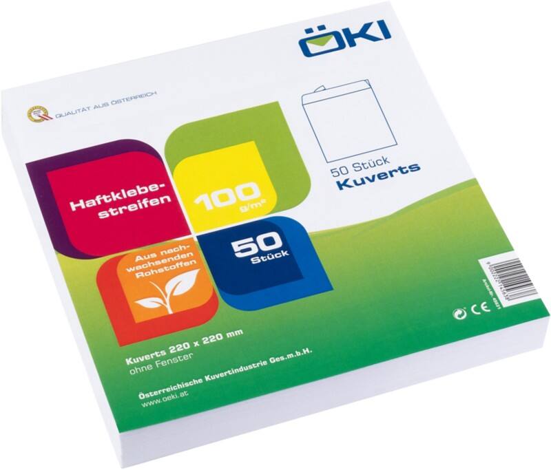 Enveloppes ÖKI Sans fenêtre Autocollante Blanc 50 unités