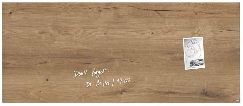 Tableau magnétique en verre Sigel Montage mural Magnétique Simple face 130 (L) x 55 (H) cm Brun