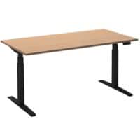 Bureau assis-debout Ceha Adjust 2 Plus Rectangulaire Hêtre T-Pied 1200 (L) x 800 (P) x 1300 (H) mm Mélamine, Métal