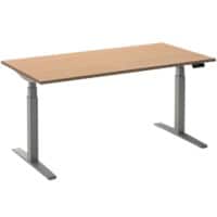 Bureau assis-debout Ceha Adjust 2 Plus Rectangulaire Hêtre T-Pied 1200 (L) x 800 (P) x 1300 (H) mm Mélamine, Métal