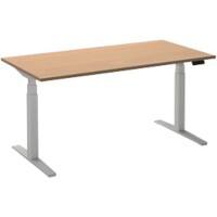 Ceha Rechthoekig Zit-sta-bureau Elektronisch In hoogte verstelbaar Wit Beuken Melamine, metaal 1.200 x 800 x 1.300 mm Normale hoog-laag-schakelaar