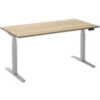 Bureau assis-debout Ceha Adjust 2 Plus Rectangulaire Blanc Chêne T-Pied 1400 (L) x 800 (P) x 1300 (H) mm Mélamine, Métal