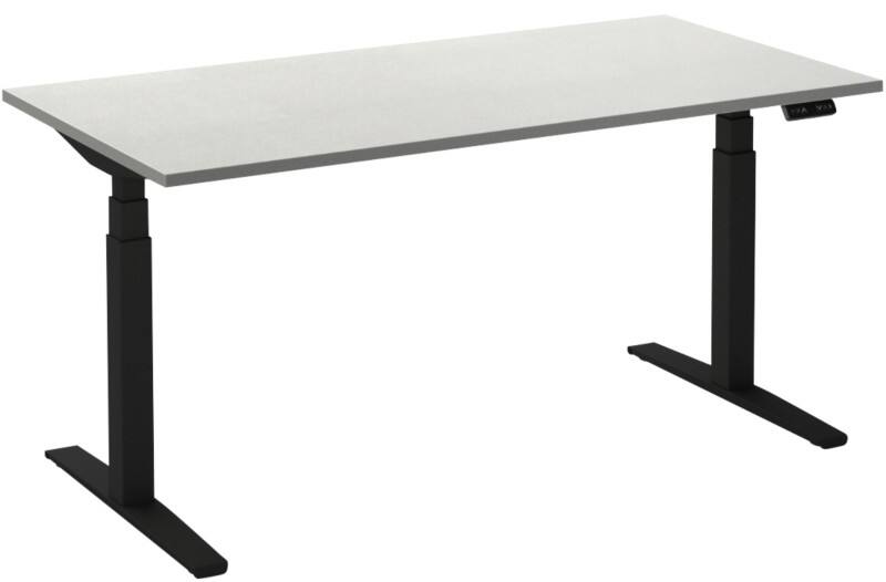 Bureau assis-debout Ceha Adjust 2 Plus Rectangulaire Blanc T-Pied 1800 (L) x 800 (P) x 1300 (H) mm Mélamine, Métal