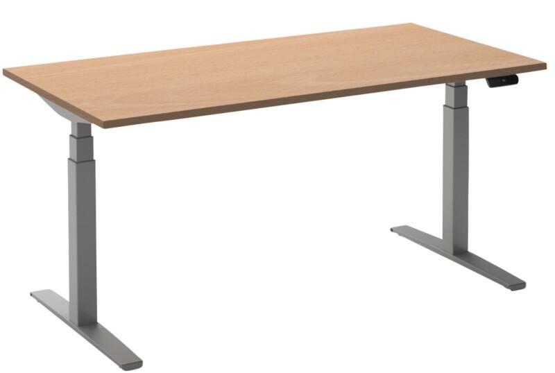 Ceha Adjust 2 Plus Elektrisch hoogteverstelbaar Zit-sta-bureau Rechthoekig Beuken T-Voet 1,600 (B) x 800 (D) x 1,300 (H) mm Melamine, metaal
