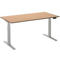 Ceha Rechthoekig Zit-sta-bureau Elektronisch In hoogte verstelbaar Wit, beuken Melamine, metaal 1.600 x 800 x 1.300 mm Normale hoog-laag-schakelaar