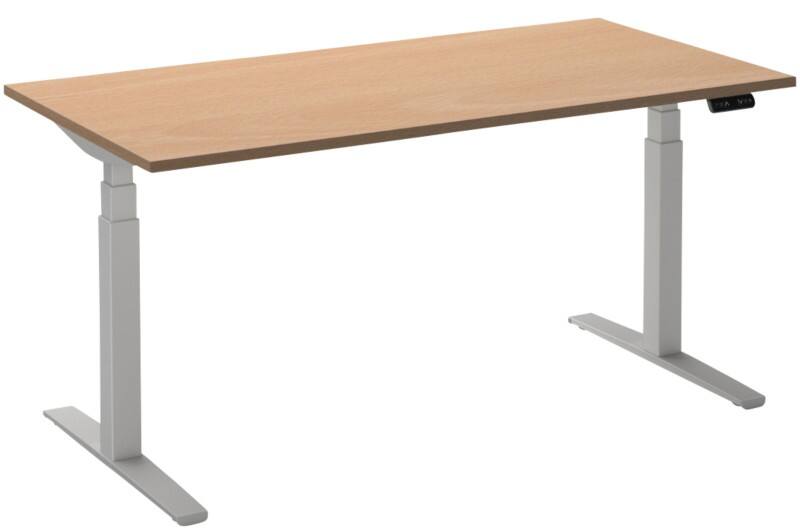 Bureau assis-debout Ceha Adjust 2 Plus Rectangulaire Hêtre T-Pied 1800 (L) x 800 (P) x 1300 (H) mm Mélamine, Métal