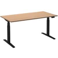 Bureau assis-debout Ceha Adjust 2 Plus Rectangulaire Hêtre T-Pied 1600 (L) x 800 (P) x 1300 (H) mm Mélamine, Métal