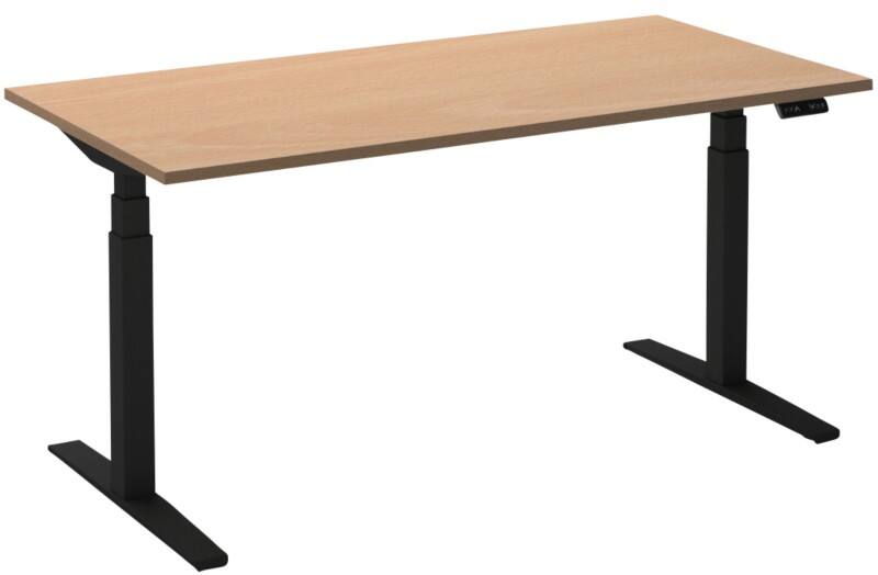 Bureau assis-debout Ceha Adjust 2 Plus Rectangulaire Hêtre T-Pied 1800 (L) x 800 (P) x 1300 (H) mm Mélamine, Métal