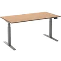 Bureau assis-debout Ceha Adjust 2 Plus Rectangulaire Hêtre T-Pied 1800 (L) x 900 (P) x 1300 (H) mm Mélamine, Métal