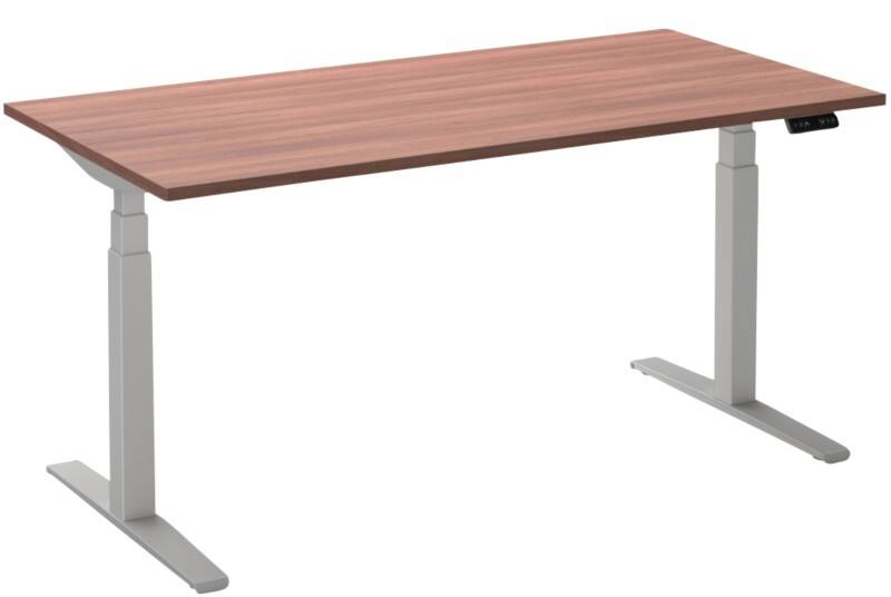 Bureau assis-debout Ceha Adjust 2 Plus Rectangulaire Brun Havane Chêne T-Pied 1800 (L) x 800 (P) x 1300 (H) mm Mélamine, Métal