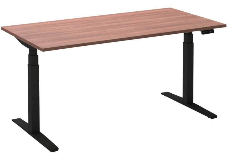 Bureau assis-debout Ceha Adjust 2 Plus Rectangulaire Brun Havane Chêne T-Pied 1800 (L) x 900 (P) x 1300 (H) mm Mélamine, Métal