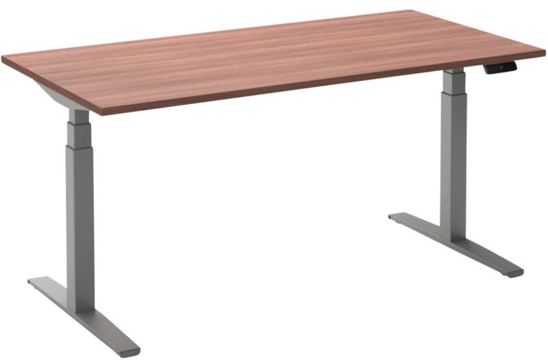 Bureau assis-debout Ceha Adjust 2 Plus Rectangulaire Brun Havane Chêne T-Pied 2000 (L) x 800 (P) x 1300 (H) mm Mélamine, Métal