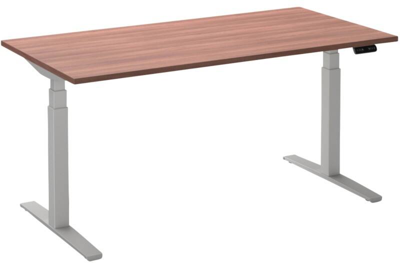 Bureau assis-debout Ceha Adjust 2 Plus Rectangulaire Brun Havane Chêne T-Pied 2000 (L) x 800 (P) x 1300 (H) mm Mélamine, Métal