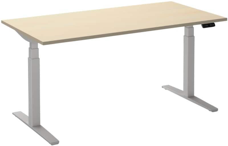 Bureau assis-debout Ceha Adjust 2 Plus Rectangulaire Érable T-Pied 1200 (L) x 800 (P) x 1300 (H) mm Mélamine, Métal
