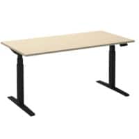 Bureau assis-debout Ceha Adjust 2 Plus Rectangulaire Érable T-Pied 1600 (L) x 800 (P) x 1300 (H) mm Mélamine, Métal