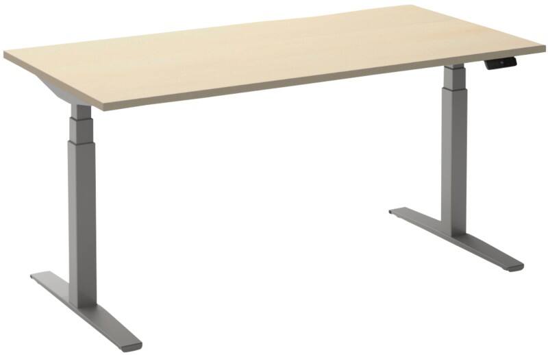Ceha Adjust 2 Plus Elektrisch hoogteverstelbaar Zit-sta-bureau Rechthoekig Ahorn T-Voet 1,600 (B) x 800 (D) x 1,300 (H) mm Melamine, metaal
