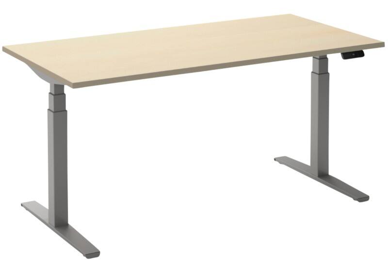 Bureau assis-debout Ceha Adjust 2 Plus Rectangulaire Érable T-Pied 1800 (L) x 800 (P) x 1300 (H) mm Mélamine, Métal