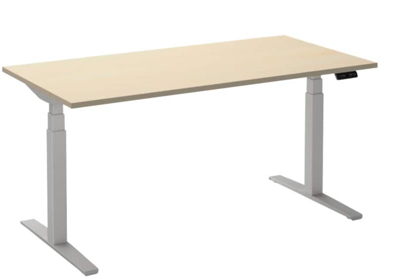 Bureau assis-debout Ceha Adjust 2 Plus Rectangulaire Érable T-Pied 2000 (L) x 800 (P) x 1300 (H) mm Mélamine, Métal