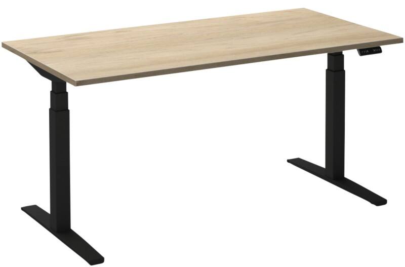 Bureau assis-debout Ceha Adjust 2 Plus Rectangulaire Blanc Chêne T-Pied 1200 (L) x 800 (P) x 1300 (H) mm Mélamine, Métal