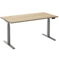 Bureau assis-debout Ceha Adjust 2 Plus Rectangulaire Blanc Chêne T-Pied 1200 (L) x 800 (P) x 1300 (H) mm Mélamine, Métal