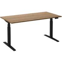 Bureau assis-debout Ceha Adjust 2 Plus Rectangulaire Tabac Chêne T-Pied 1400 (L) x 800 (P) x 1300 (H) mm Mélamine, Métal