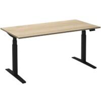 Bureau assis-debout Ceha Adjust 2 Plus Rectangulaire Blanc Chêne T-Pied 1400 (L) x 800 (P) x 1300 (H) mm Mélamine, Métal