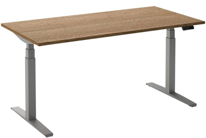 Ceha Adjust 2 Plus Elektrisch hoogteverstelbaar Zit-sta-bureau Rechthoekig Tabak Eiken T-Voet 1,400 (B) x 800 (D) x 1,300 (H) mm Melamine, metaal