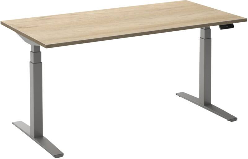 Ceha Adjust 2 Plus Elektrisch hoogteverstelbaar Zit-sta-bureau Rechthoekig Wit Eiken T-Voet 1,800 (B) x 800 (D) x 1,300 (H) mm Melamine, metaal