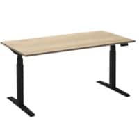 Bureau assis-debout Ceha Adjust 2 Plus Rectangulaire Blanc Chêne T-Pied 1800 (L) x 900 (P) x 1300 (H) mm Mélamine, Métal