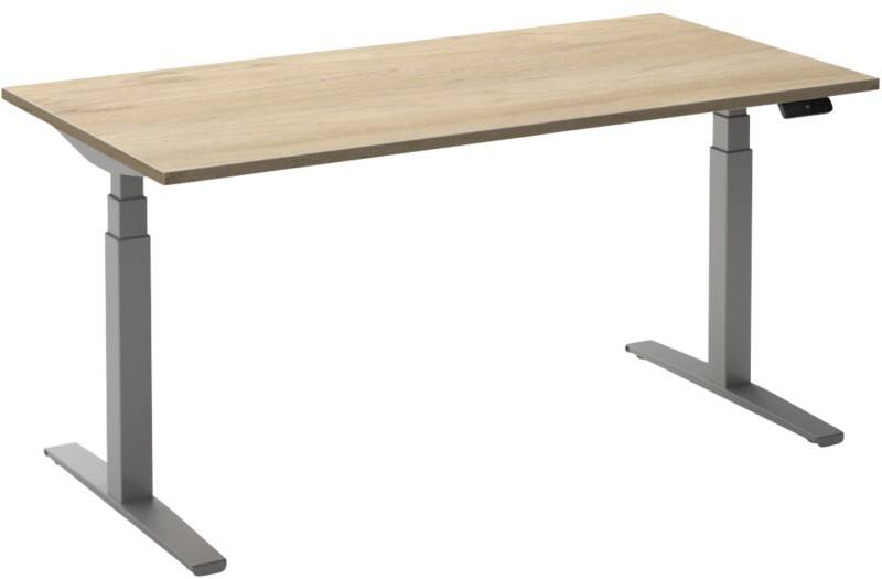 Bureau assis-debout Ceha Adjust 2 Plus Rectangulaire Blanc Chêne T-Pied 1800 (L) x 900 (P) x 1300 (H) mm Mélamine, Métal