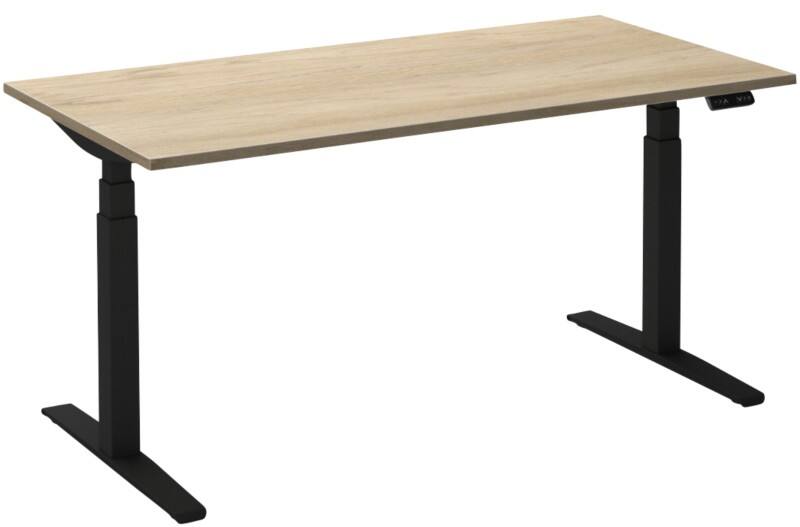 Ceha Adjust 2 Plus Elektrisch hoogteverstelbaar Zit-sta-bureau Rechthoekig Wit Eiken T-Voet 2,000 (B) x 800 (D) x 1,300 (H) mm Melamine, metaal