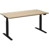 Bureau assis-debout Ceha Adjust 2 Plus Rectangulaire Blanc Chêne T-Pied 2000 (L) x 800 (P) x 1300 (H) mm Mélamine, Métal