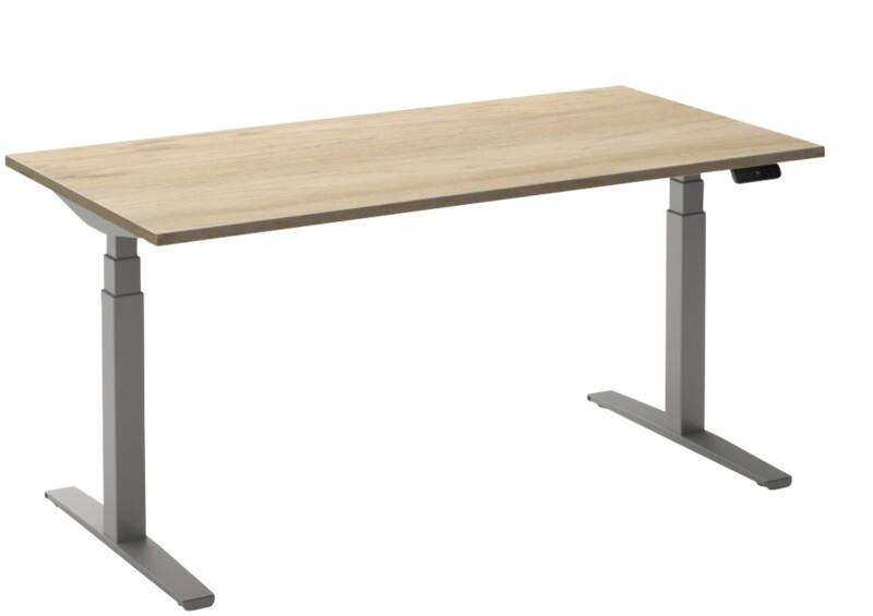 Ceha Adjust 2 Plus Elektrisch hoogteverstelbaar Zit-sta-bureau Rechthoekig Wit Eiken T-Voet 2,000 (B) x 800 (D) x 1,300 (H) mm Melamine, metaal