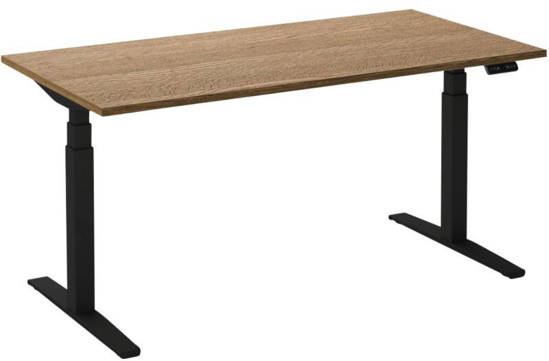 Bureau assis-debout Ceha Adjust 2 Plus Rectangulaire Tabac Chêne T-Pied 1400 (L) x 800 (P) x 1300 (H) mm Mélamine, Métal