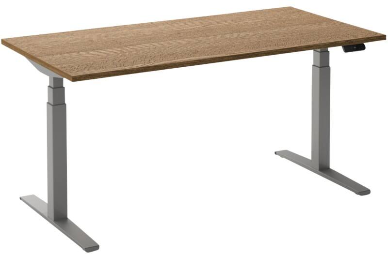 Ceha Adjust 2 Plus Elektrisch hoogteverstelbaar Zit-sta-bureau Rechthoekig Tabak Eiken T-Voet 1,600 (B) x 800 (D) x 1,300 (H) mm Melamine, metaal
