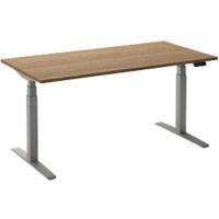 Bureau assis-debout Ceha Adjust 2 Plus Rectangulaire Tabac Chêne T-Pied 1600 (L) x 800 (P) x 1300 (H) mm Mélamine, Métal