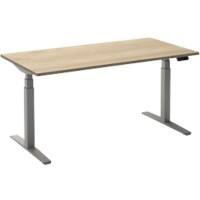 Bureau assis-debout Ceha Adjust 2 Plus Rectangulaire Blanc Chêne T-Pied 1600 (L) x 800 (P) x 1300 (H) mm Mélamine, Métal