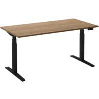 Bureau assis-debout Ceha Adjust 2 Plus Rectangulaire Tabac Chêne T-Pied 1800 (L) x 900 (P) x 1300 (H) mm Mélamine, Métal