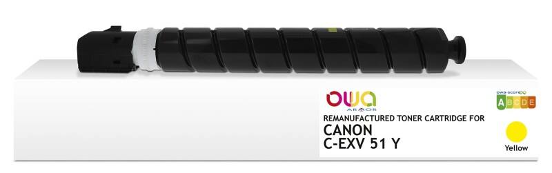 OWA C-EXV 51 Y Compatibel Canon Inktcartridge K40262OW Geel