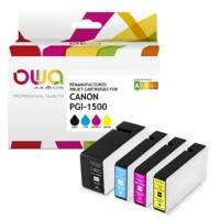 Cartouche jet d’encre OWA K10404OW Compatible Canon PGI1500XL Noir, cyan, magenta, jaune 4 unités