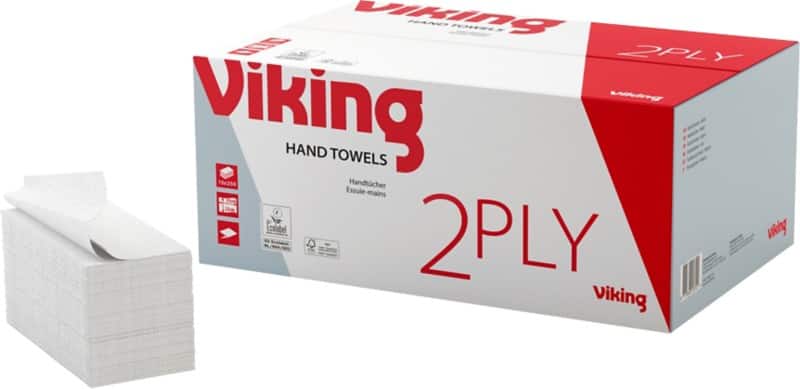 Viking Handdoek V-vouw Wit 2-laags 1185069 15 Stuks à 250 Vellen