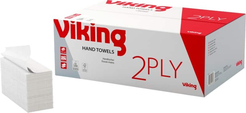 Viking Handdoek Z-vouw Wit 2-laags 1185071 25 Stuks à 150 Vellen